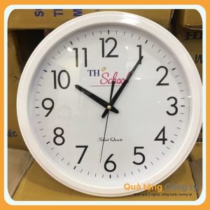 Đồng hồ viền trắng in logo