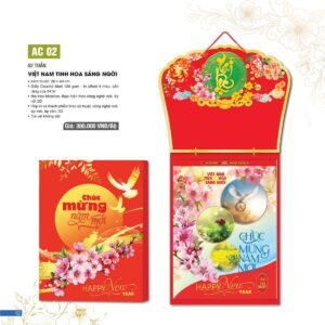 Lịch 52 Tuần 2027 AC Mẫu AC02 - Việt Nam Tinh Hoa Sáng Ngời (11  x  12 cm) In Logo Doanh Nghiệp Giá Xưởng in logo doanh nghiệp quà tặng Tết tại Quà Tặng Công Ty VN