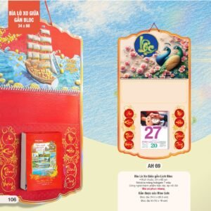 Lịch Treo Tường Lò Xo 2027 AH Mẫu AH69 (34 x 60 cm) In Logo Doanh Nghiệp Giá Xưởng in logo doanh nghiệp quà tặng Tết tại Quà Tặng Công Ty VN