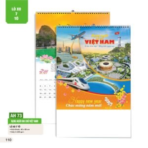 Lịch Treo Tường Lò Xo 7 Tờ 2027 AH Mẫu AH73 (40 x 60cm) In Logo Doanh Nghiệp Giá Xưởng in logo doanh nghiệp quà tặng Tết tại Quà Tặng Công Ty VN