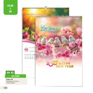 Lịch Treo Tường Lò Xo 7 Tờ 2027 AH Mẫu AH80 (40 x 60cm) In Logo Doanh Nghiệp Giá Xưởng in logo doanh nghiệp quà tặng Tết tại Quà Tặng Công Ty VN