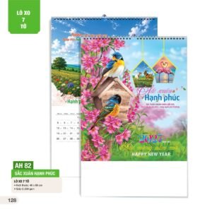 Lịch Treo Tường Lò Xo 7 Tờ 2027 AH Mẫu AH82 (40 x 60cm) In Logo Doanh Nghiệp Giá Xưởng in logo doanh nghiệp quà tặng Tết tại Quà Tặng Công Ty VN