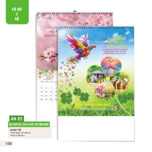 Lịch Treo Tường Lò Xo 7 Tờ 2027 AH Mẫu AH83 (40 x 60cm) In Logo Doanh Nghiệp Giá Xưởng in logo doanh nghiệp quà tặng Tết tại Quà Tặng Công Ty VN