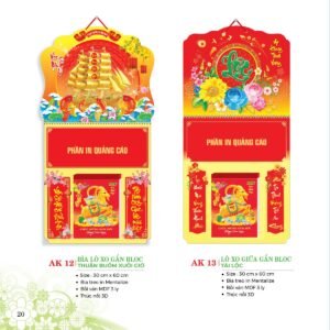 Lịch Treo Tường Lò Xo 2027 AK Mẫu AK12 (40 x 60 cm) In Logo Doanh Nghiệp Giá Xưởng in logo doanh nghiệp quà tặng Tết tại Quà Tặng Công Ty VN