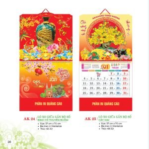 Lịch Treo Tường Lò Xo 2027 AK Mẫu AK24 (40 x 60 cm) In Logo Doanh Nghiệp Giá Xưởng in logo doanh nghiệp quà tặng Tết tại Quà Tặng Công Ty VN