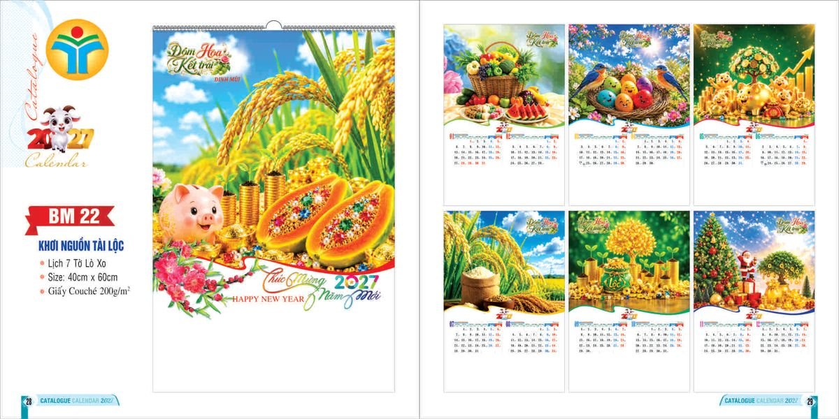 Lịch Để Bàn 2027 Bình Minh BM14 In Logo Doanh Nghiệp Giá Xưởng