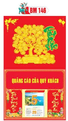 Bìa Lịch Treo Khung Đại Gắn Bloc BM 2027 BM146 - Kim Dương Phú Quý - Quà Tặng Công Ty