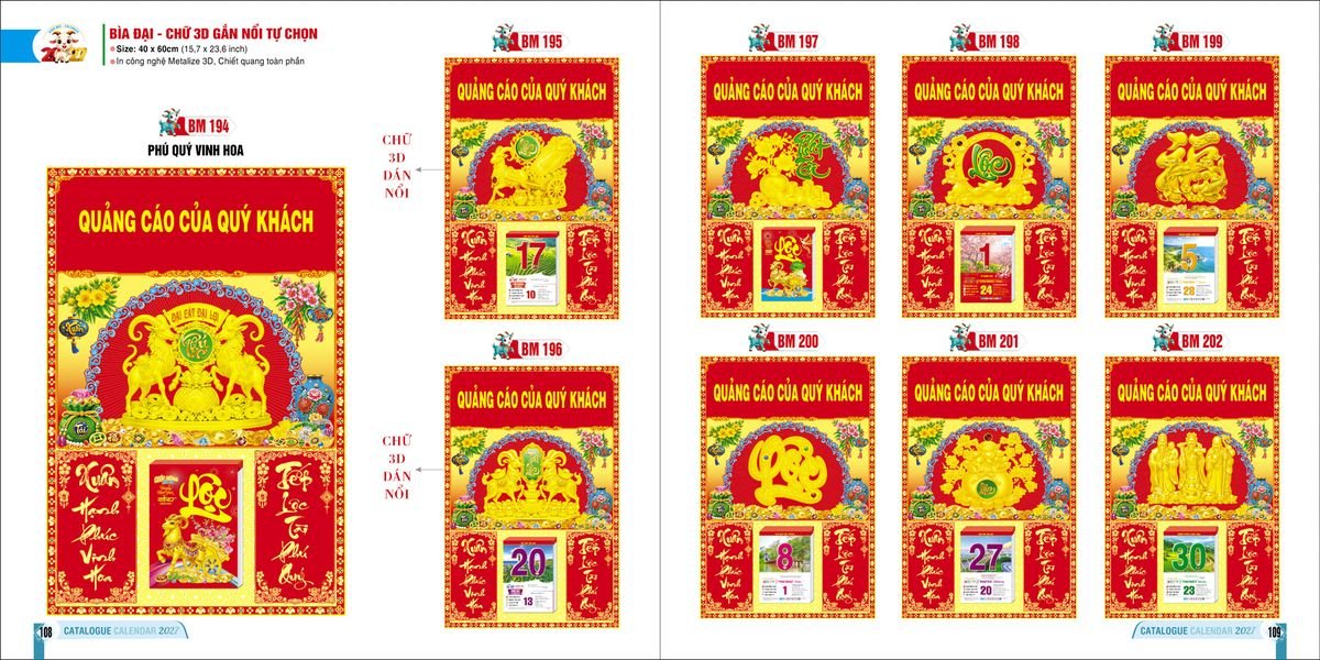 Bìa Lịch Treo Gắn Bloc Ba Nhất Ba Nhất 2027 BN227 In Logo Doanh Nghiệp Giá Xưởng Bìa Lịch Treo Gắn Bloc Ba Nhất Ba Nhất 2027 BN227 In Logo Doanh Nghiệp Giá Xưởng