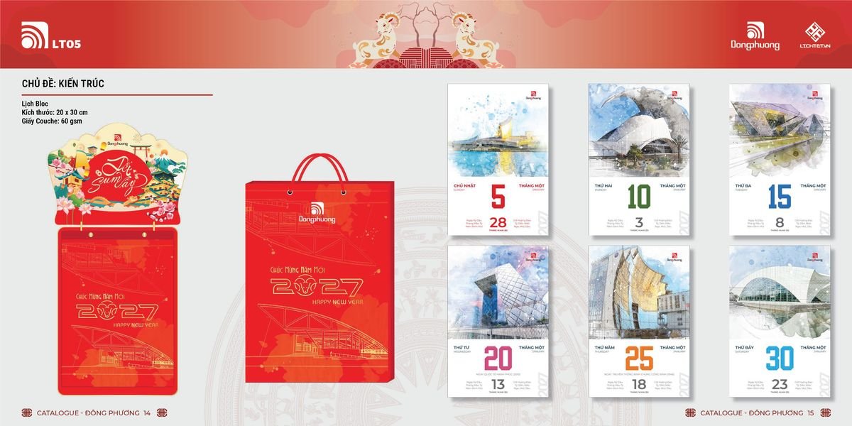 Lịch Bloc ĐP 2027 DP06 In Logo Doanh Nghiệp Giá Xưởng