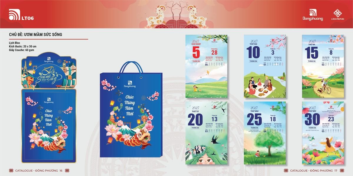 Lịch Bloc ĐP 2027 DP07 In Logo Doanh Nghiệp Giá Xưởng