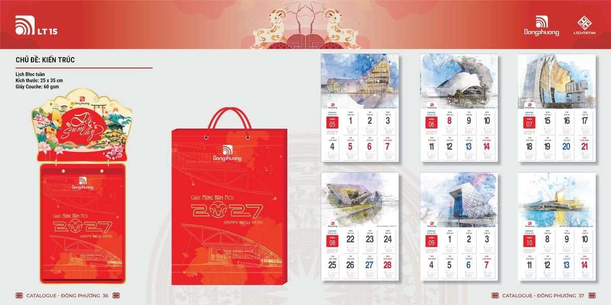 Lịch Bloc ĐP 2027 DP17 In Logo Doanh Nghiệp Giá Xưởng