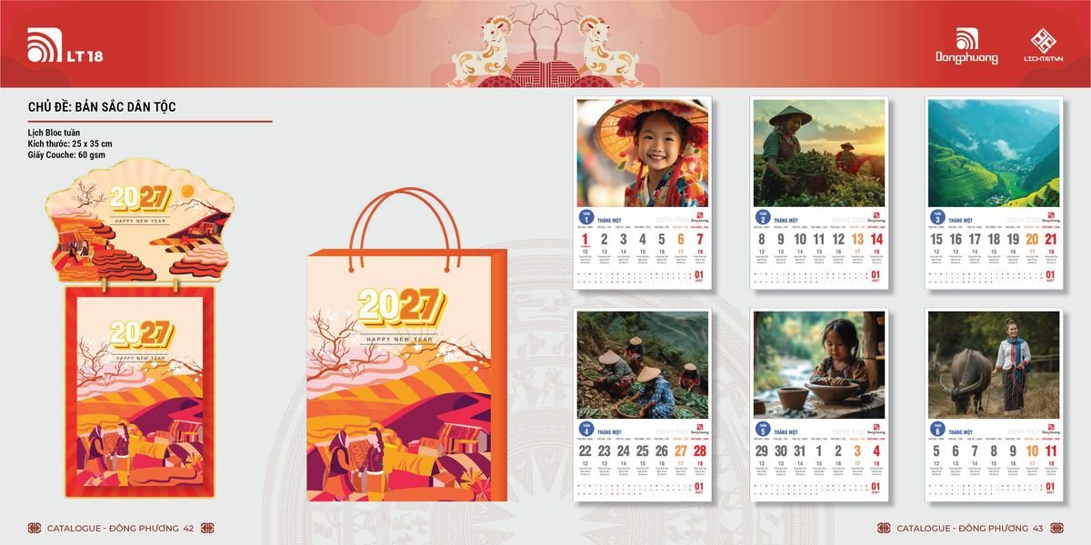 Lịch Bloc ĐP 2027 DP20 In Logo Doanh Nghiệp Giá Xưởng
