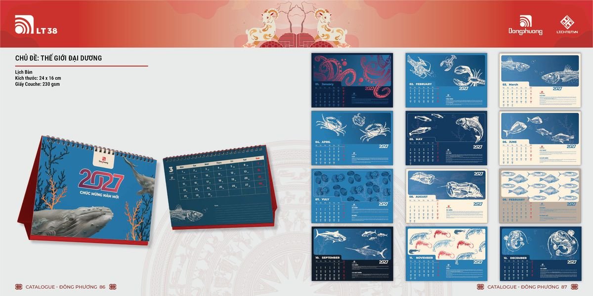 Lịch Bloc ĐP 2027 DP42 In Logo Doanh Nghiệp Giá Xưởng
