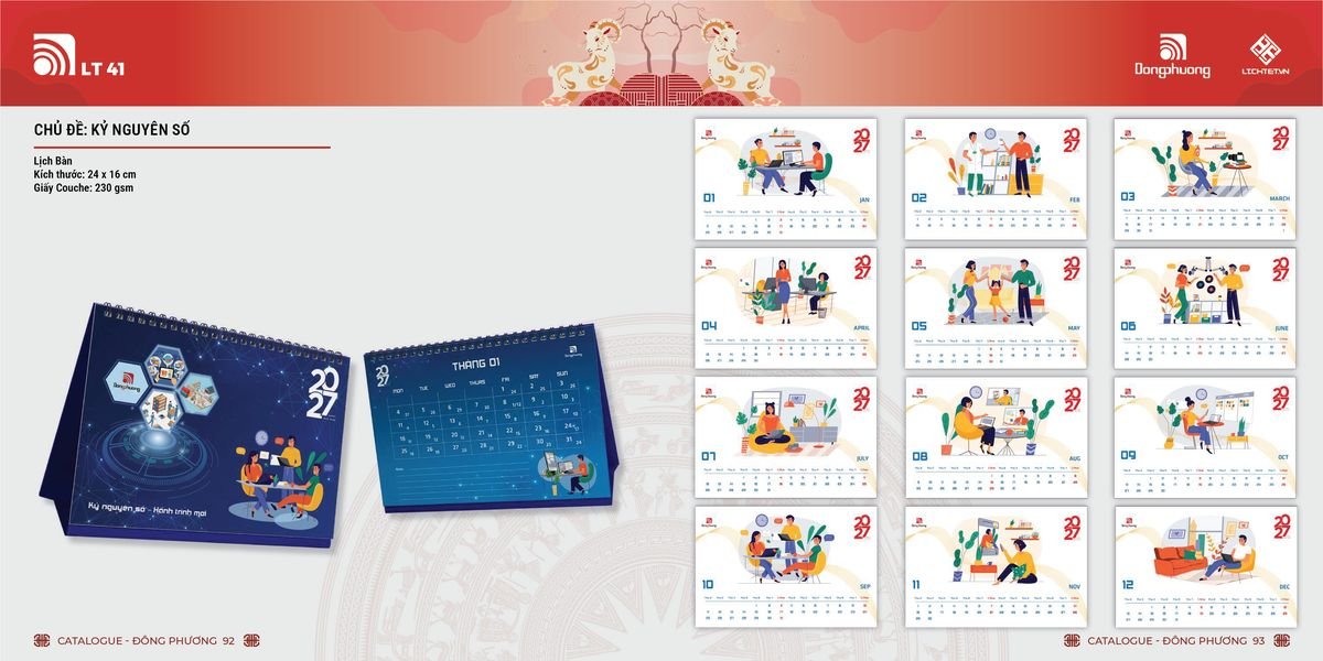 Lịch Bloc ĐP 2027 DP45 In Logo Doanh Nghiệp Giá Xưởng Lịch Bloc ĐP 2027 DP45 In Logo Doanh Nghiệp Giá Xưởng
