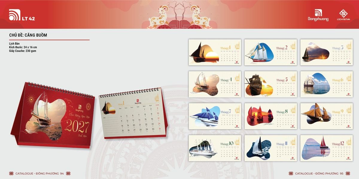 Lịch Bloc ĐP 2027 DP46 In Logo Doanh Nghiệp Giá Xưởng