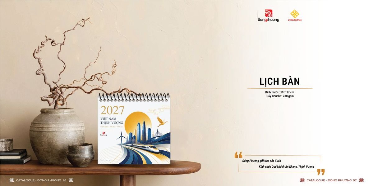 Lịch Bloc ĐP 2027 DP47 In Logo Doanh Nghiệp Giá Xưởng