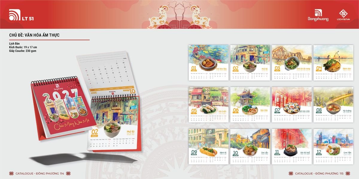 Lịch Bloc ĐP 2027 DP56 In Logo Doanh Nghiệp Giá Xưởng