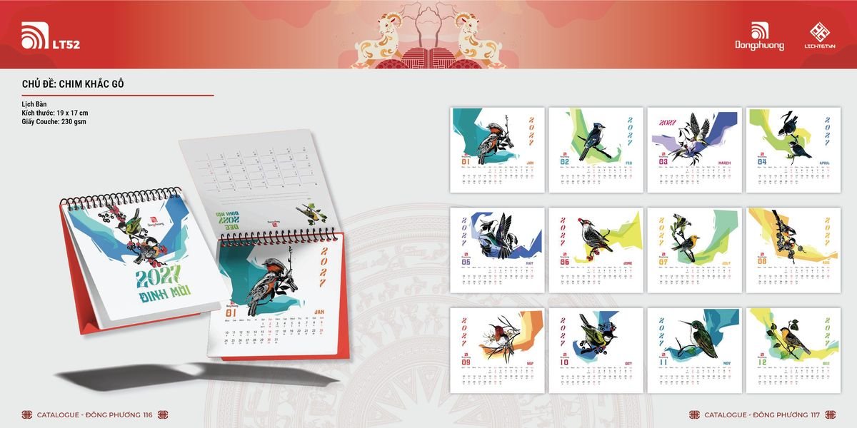 Lịch Bloc ĐP 2027 DP57 In Logo Doanh Nghiệp Giá Xưởng Lịch Bloc ĐP 2027 DP57 In Logo Doanh Nghiệp Giá Xưởng