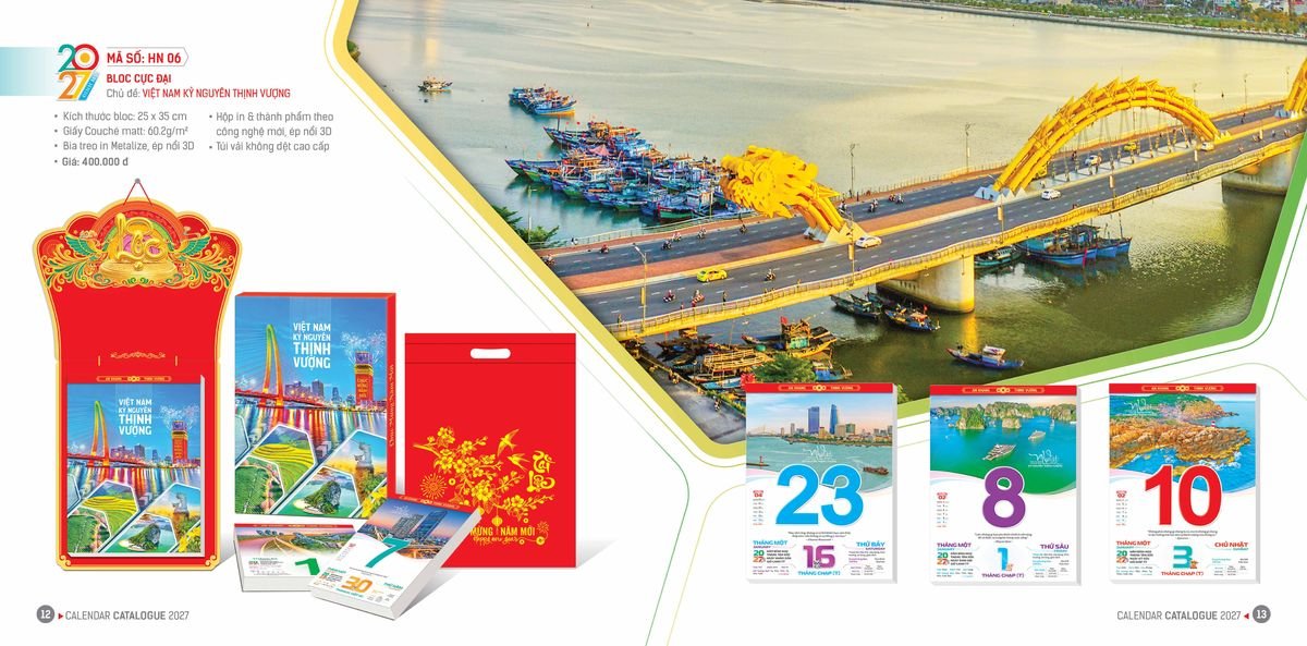 Lịch Bloc Hoa Niên 2027 ĐP DPHN05 In Logo Doanh Nghiệp Giá Xưởng