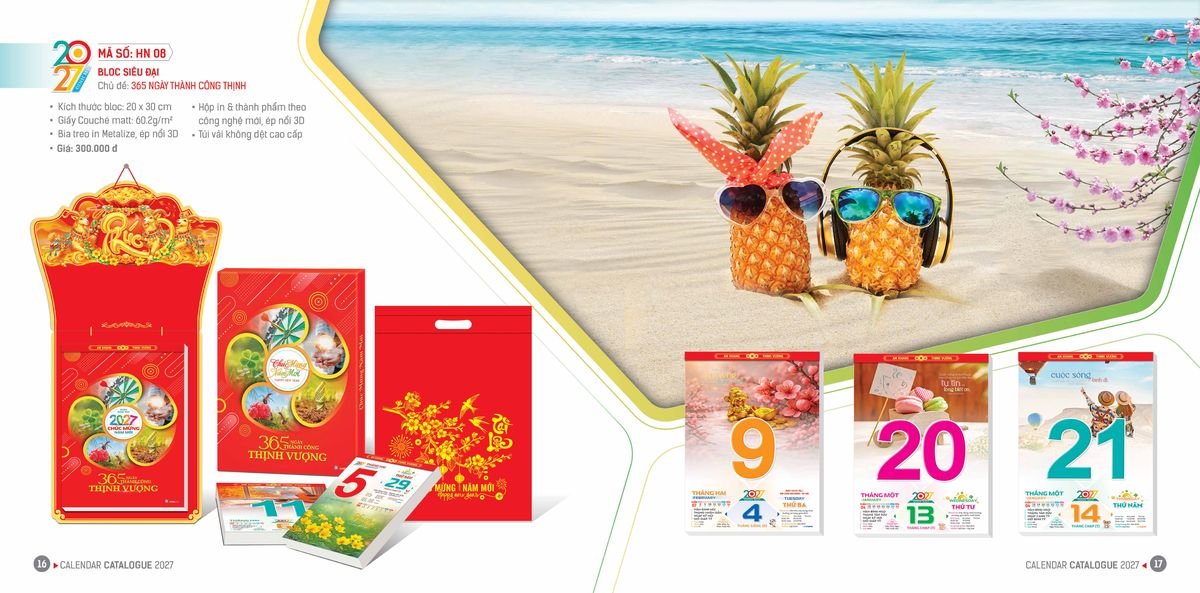 Lịch Bloc Hoa Niên 2027 ĐP DPHN07 In Logo Doanh Nghiệp Giá Xưởng Lịch Bloc Hoa Niên 2027 ĐP DPHN07 In Logo Doanh Nghiệp Giá Xưởng