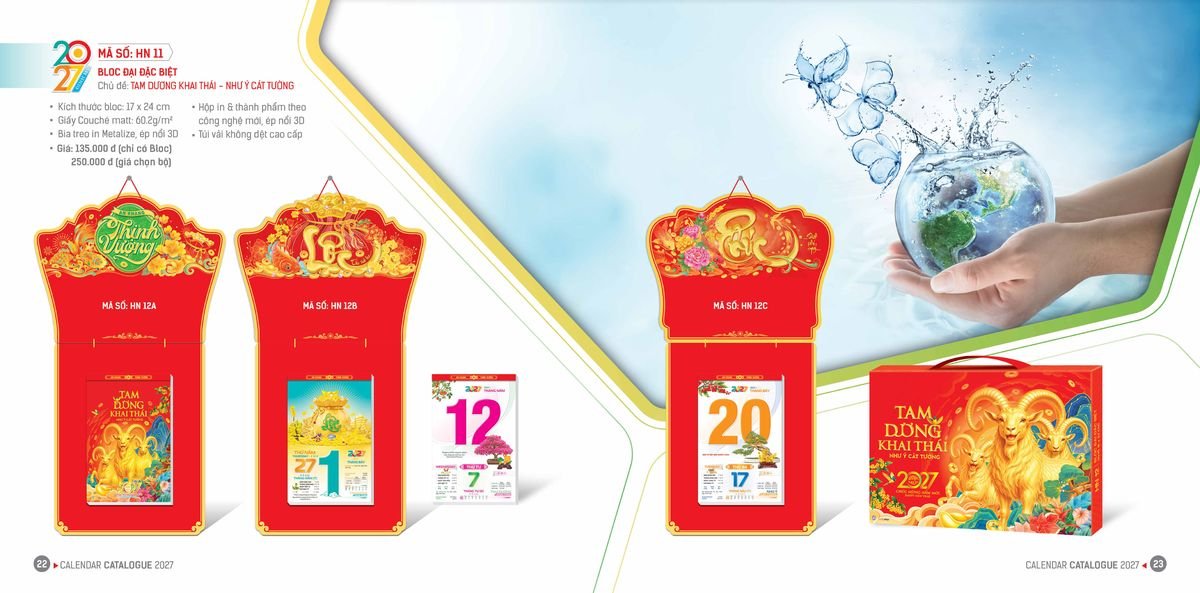 Lịch Bloc Hoa Niên 2027 ĐP DPHN10 In Logo Doanh Nghiệp Giá Xưởng