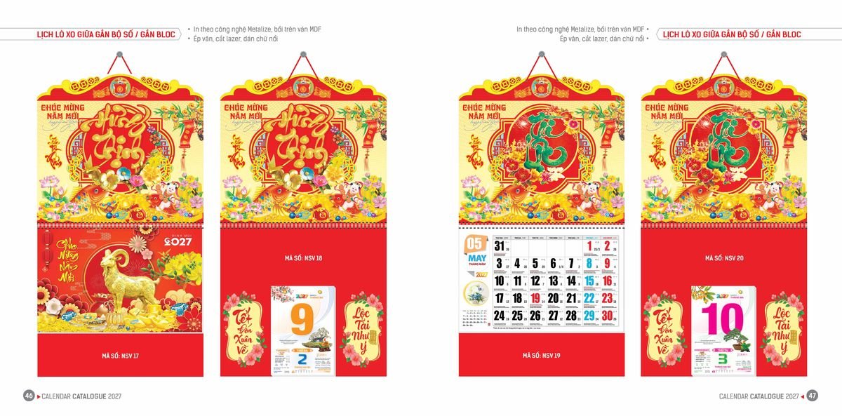Lịch Bloc Hoa Niên 2027 ĐP DPHN22 In Logo Doanh Nghiệp Giá Xưởng
