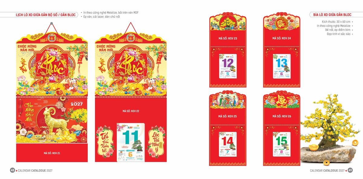 Lịch Bloc Hoa Niên 2027 ĐP DPHN23 In Logo Doanh Nghiệp Giá Xưởng