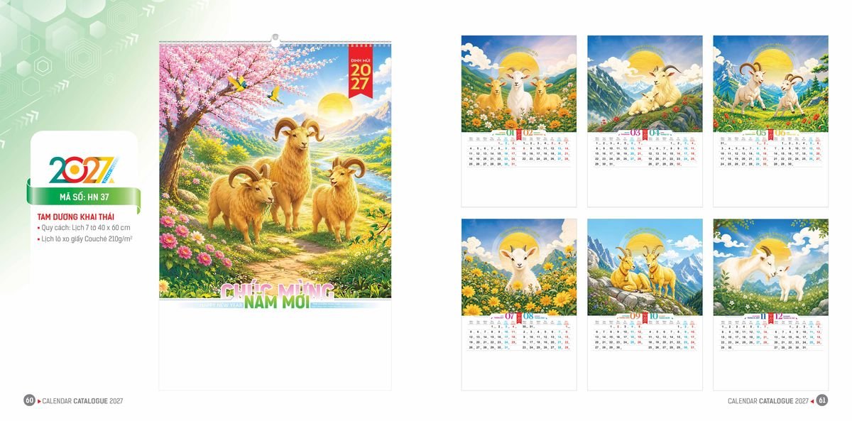 Lịch Bloc Hoa Niên 2027 ĐP DPHN29 In Logo Doanh Nghiệp Giá Xưởng