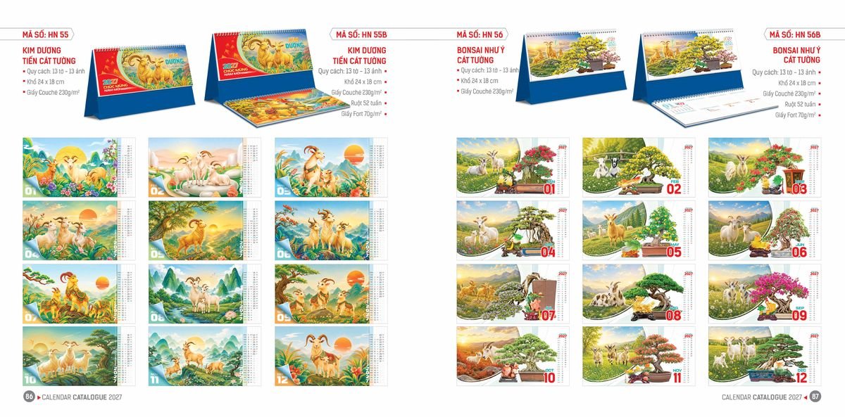 Lịch Bloc Hoa Niên 2027 ĐP DPHN42 In Logo Doanh Nghiệp Giá Xưởng