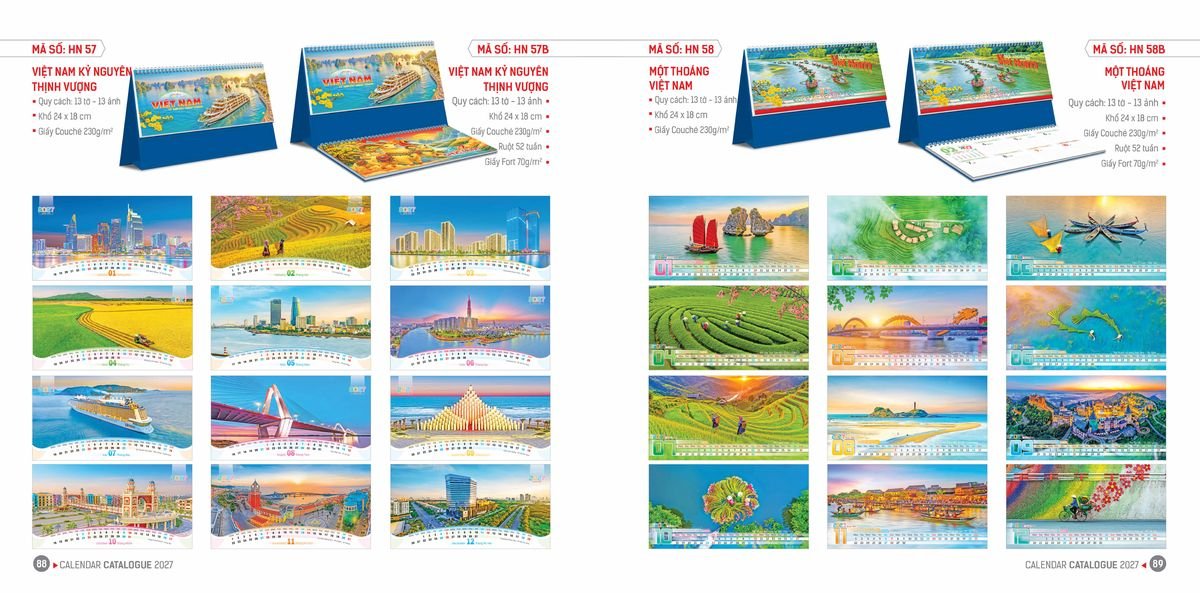 Lịch Bloc Hoa Niên 2027 ĐP DPHN43 In Logo Doanh Nghiệp Giá Xưởng