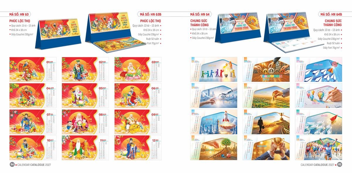 Lịch Bloc Hoa Niên 2027 ĐP DPHN46 In Logo Doanh Nghiệp Giá Xưởng