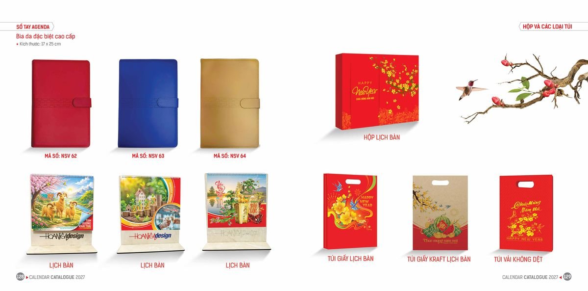Lịch Bloc Hoa Niên 2027 ĐP DPHN63 In Logo Doanh Nghiệp Giá Xưởng
