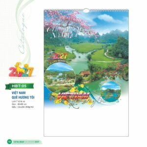 Lịch Treo Tường Lò Xo 2027 HBT Mẫu HBT05 (40 x 60cm) In Logo Doanh Nghiệp Giá Xưởng in logo doanh nghiệp quà tặng Tết tại Quà Tặng Công Ty VN