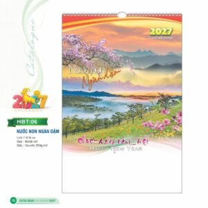 Lịch Treo Tường Lò Xo 2027 HBT Mẫu HBT06 (40 x 60cm) In Logo Doanh Nghiệp Giá Xưởng in logo doanh nghiệp quà tặng Tết tại Quà Tặng Công Ty VN