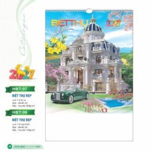 Lịch Treo Tường Lò Xo 2027 HBT Mẫu HBT08 (40 x 60cm) In Logo Doanh Nghiệp Giá Xưởng in logo doanh nghiệp quà tặng Tết tại Quà Tặng Công Ty VN
