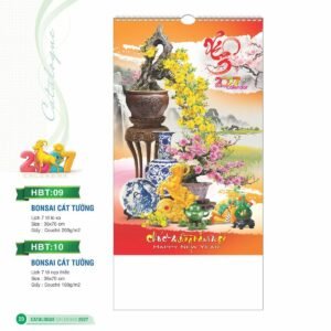 Lịch Treo Tường Lò Xo 2027 HBT Mẫu HBT10 (36 x 70cm) In Logo Doanh Nghiệp Giá Xưởng in logo doanh nghiệp quà tặng Tết tại Quà Tặng Công Ty VN