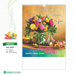 Lịch Treo Tường Lò Xo 2027 HBT Mẫu HBT12 (40 x 60cm) In Logo Doanh Nghiệp Giá Xưởng in logo doanh nghiệp quà tặng Tết tại Quà Tặng Công Ty VN