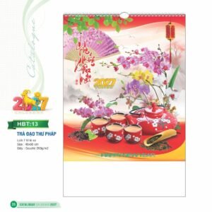 Lịch Treo Tường Lò Xo 2027 HBT Mẫu HBT13 (40 x 60cm) In Logo Doanh Nghiệp Giá Xưởng in logo doanh nghiệp quà tặng Tết tại Quà Tặng Công Ty VN