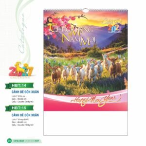 Lịch Treo Tường Lò Xo 2027 HBT Mẫu HBT15 (40 x 60cm) In Logo Doanh Nghiệp Giá Xưởng in logo doanh nghiệp quà tặng Tết tại Quà Tặng Công Ty VN