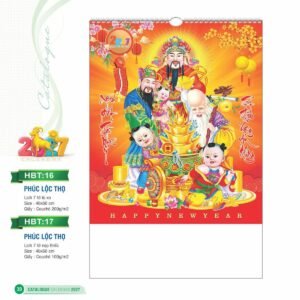 Lịch Treo Tường Lò Xo 2027 HBT Mẫu HBT16 - Phúc Lộc Thọ (40 x 60cm) In Logo Doanh Nghiệp Giá Xưởng in logo doanh nghiệp quà tặng Tết tại Quà Tặng Công Ty VN
