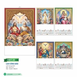 Lịch Treo Tường Nẹp Thiếc 2027 HBT Mẫu HBT30 (45 x 70cm) In Logo Doanh Nghiệp Giá Xưởng in logo doanh nghiệp quà tặng Tết tại Quà Tặng Công Ty VN