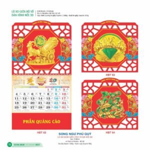 Lịch Treo Tường Lò Xo 2027 HBT Mẫu HBT65 (37 x 68cm) In Logo Doanh Nghiệp Giá Xưởng in logo doanh nghiệp quà tặng Tết tại Quà Tặng Công Ty VN