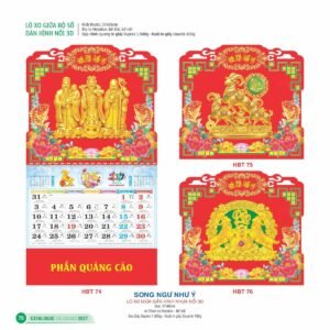 Lịch Treo Tường Lò Xo 2027 HBT Mẫu HBT77 (25  x  26 cm) In Logo Doanh Nghiệp Giá Xưởng in logo doanh nghiệp quà tặng Tết tại Quà Tặng Công Ty VN