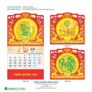 Lịch Treo Tường Lò Xo 2027 HBT Mẫu HBT85 (17  x  18 cm) In Logo Doanh Nghiệp Giá Xưởng in logo doanh nghiệp quà tặng Tết tại Quà Tặng Công Ty VN