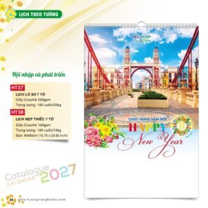 Lịch Treo Tường 2027 HT Mẫu HT37 (40 x 60cm) In Logo Doanh Nghiệp Giá Xưởng in logo doanh nghiệp quà tặng Tết tại Quà Tặng Công Ty VN