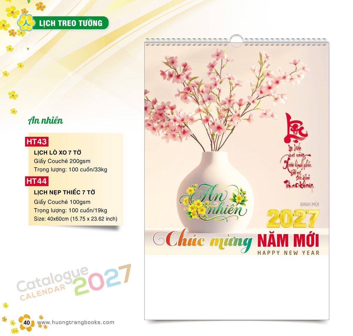 Lịch Treo Tường 2027 HT Mẫu HT43 (40 x 60cm) In Logo Doanh Nghiệp Giá Xưởng Lịch Treo Tường 2027 HT Mẫu HT43 (40 x 60cm) In Logo Doanh Nghiệp Giá Xưởng in logo doanh nghiệp quà tặng Tết tại Quà Tặng Công Ty VN