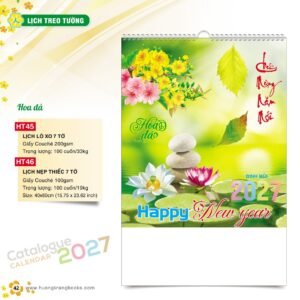 Lịch Treo Tường 2027 HT Mẫu HT45 (40 x 60cm) In Logo Doanh Nghiệp Giá Xưởng in logo doanh nghiệp quà tặng Tết tại Quà Tặng Công Ty VN