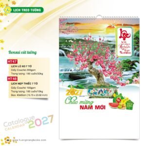 Lịch Treo Tường 2027 HT Mẫu HT47 (40 x 60cm) In Logo Doanh Nghiệp Giá Xưởng in logo doanh nghiệp quà tặng Tết tại Quà Tặng Công Ty VN