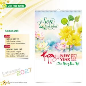 Lịch Treo Tường 2027 HT Mẫu HT49 (40 x 60cm) In Logo Doanh Nghiệp Giá Xưởng in logo doanh nghiệp quà tặng Tết tại Quà Tặng Công Ty VN