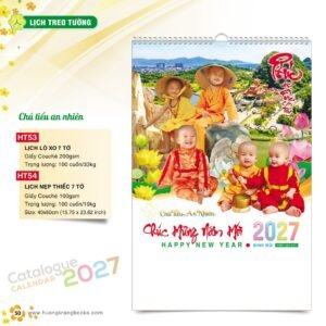 Lịch Treo Tường 2027 HT Mẫu HT53 (40 x 60cm) In Logo Doanh Nghiệp Giá Xưởng in logo doanh nghiệp quà tặng Tết tại Quà Tặng Công Ty VN